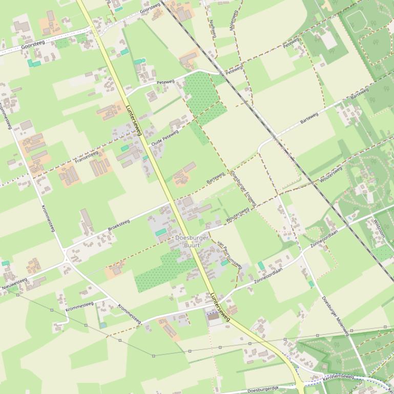 Kaart van de Lunterseweg.