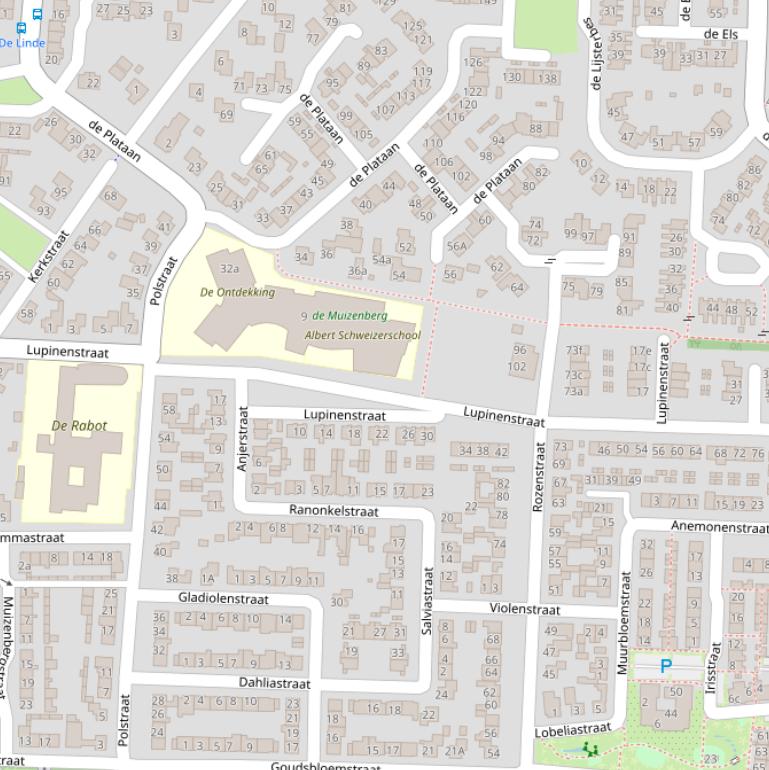 Kaart van de Lupinenstraat.