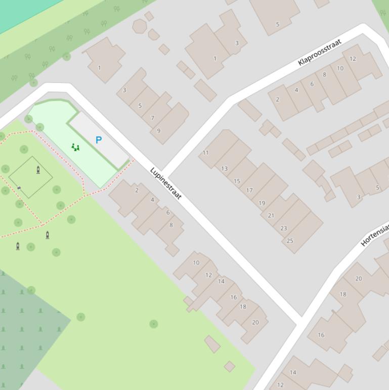 Kaart van de Lupinestraat.