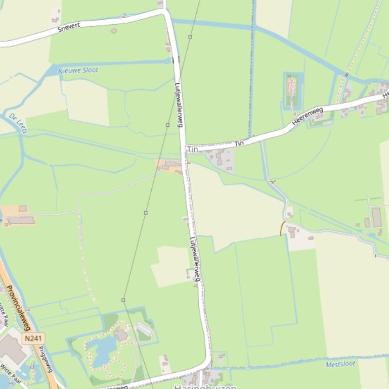 Kaart van de Lutjewallerweg.