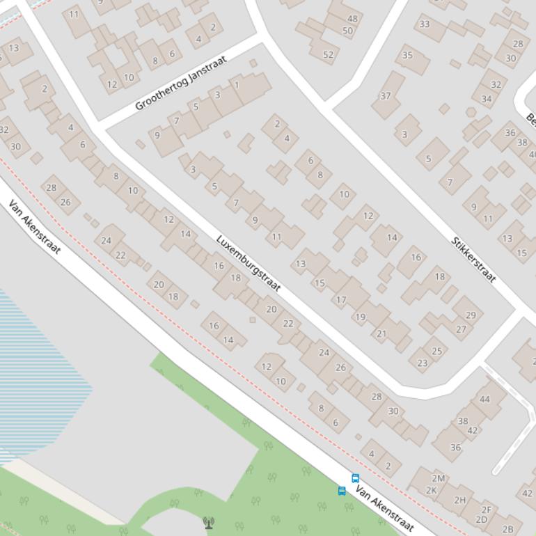 Kaart van de Luxemburgstraat.