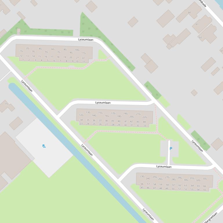 Kaart van de Lyceumlaan.