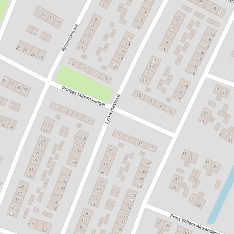 Kaart van de Lycklemastraat.