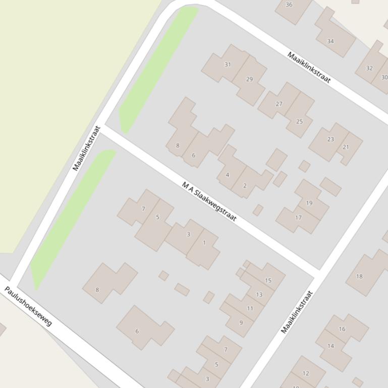 Kaart van de M A Slaakwegstraat.