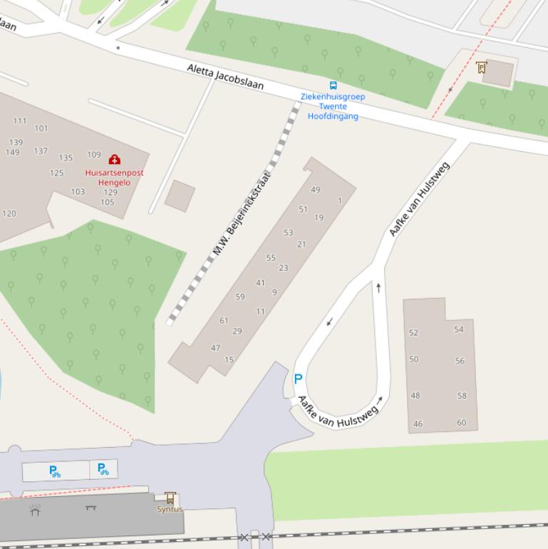 Kaart van de M.W. Beijerinckstraat.