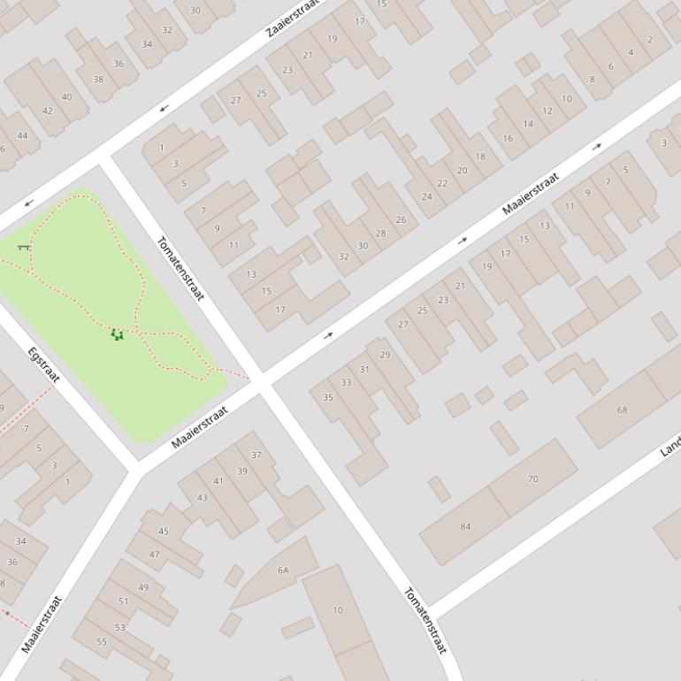 Kaart van de Maaierstraat.