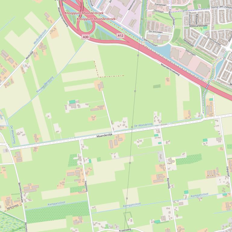 Kaart van de Maanderdijk.