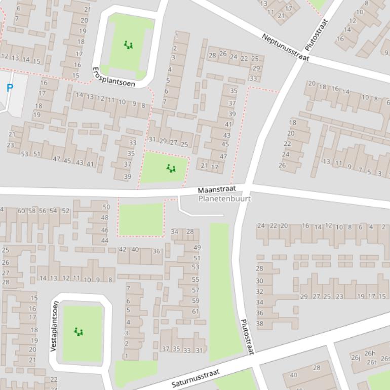 Kaart van de Maanstraat.