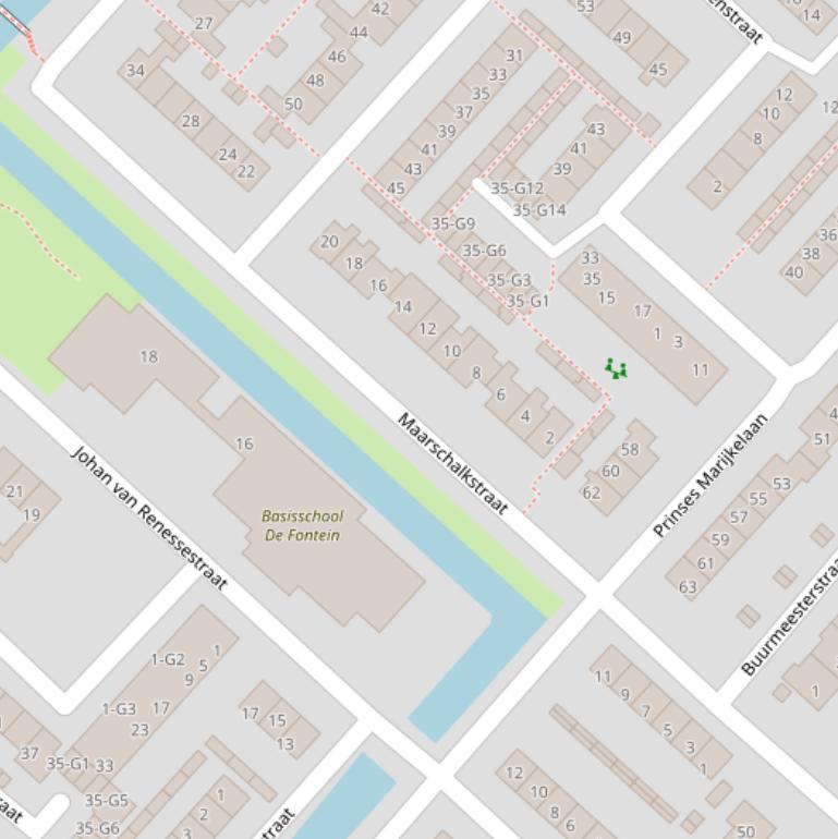 Kaart van de Maarschalkstraat.