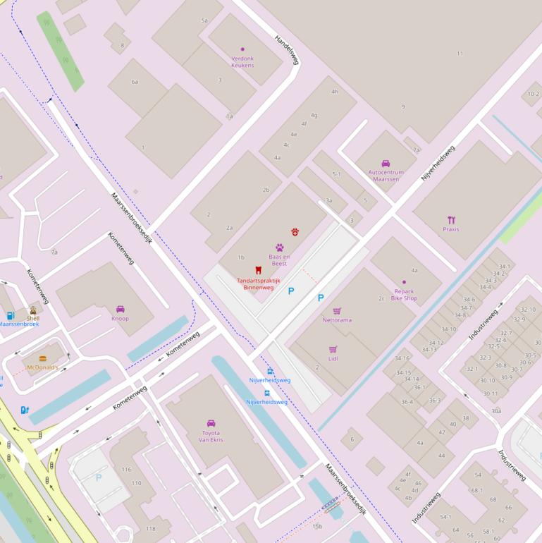 Kaart van de Maarssenbroeksedijk.