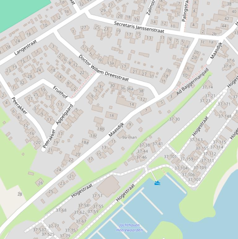 Kaart van de Maasdijk.