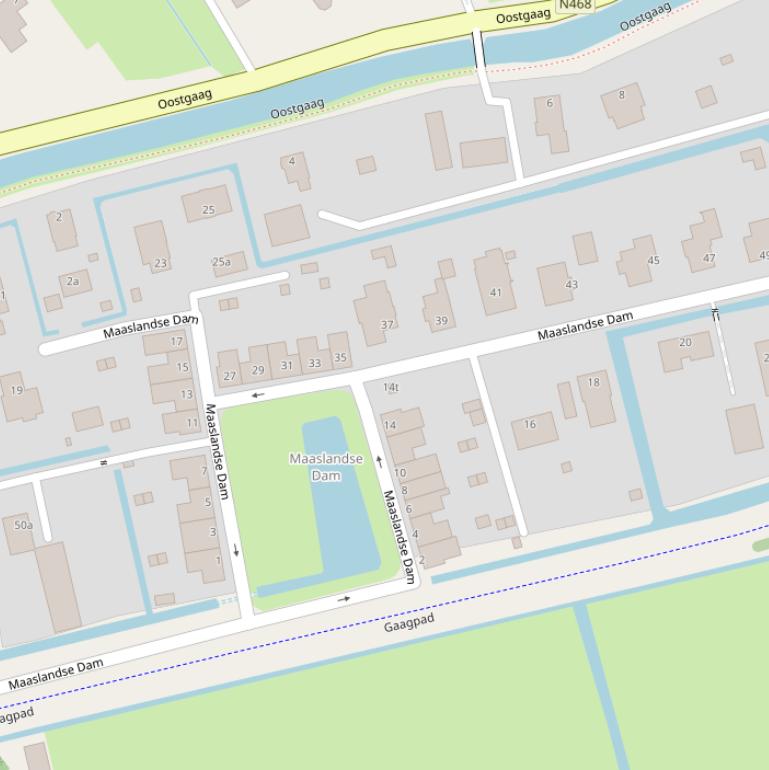 Kaart van  Maaslandse Dam.