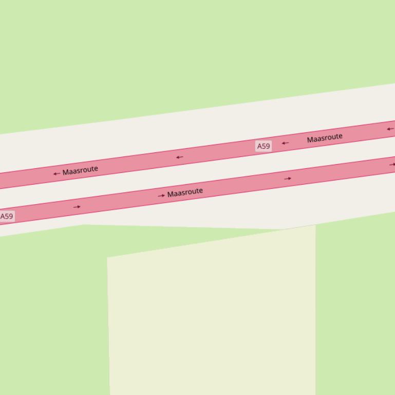 Kaart van  Maasroute.