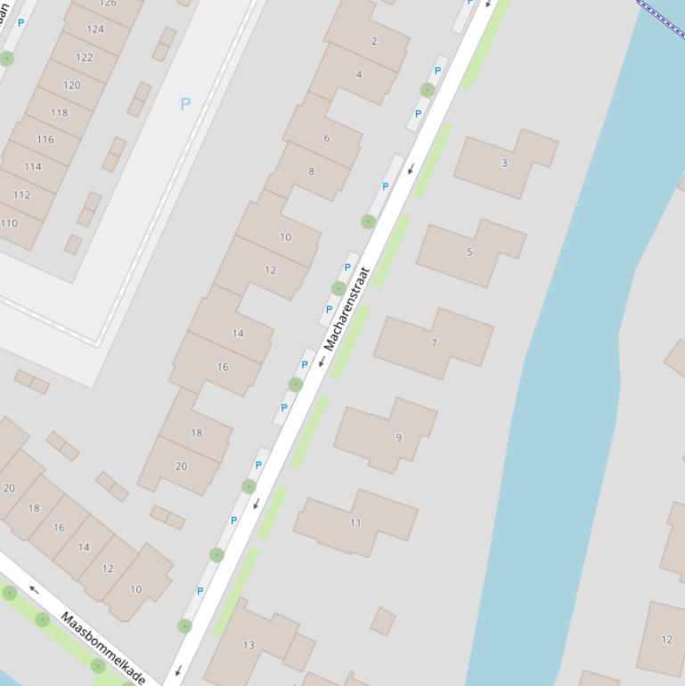 Kaart van de Macharenstraat.