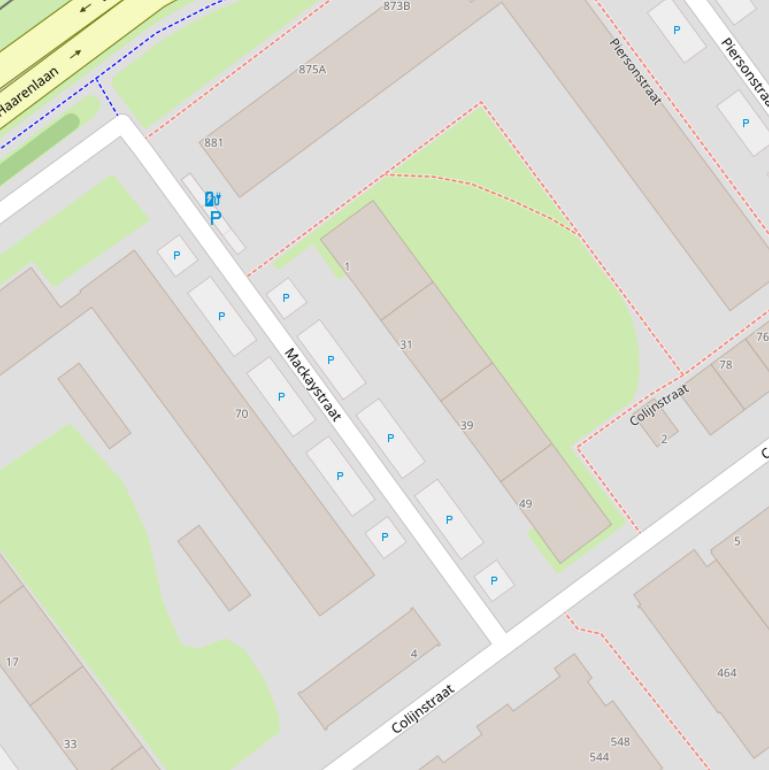 Kaart van de Mackaystraat.