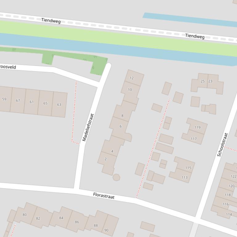 Kaart van de Madeliefstraat.