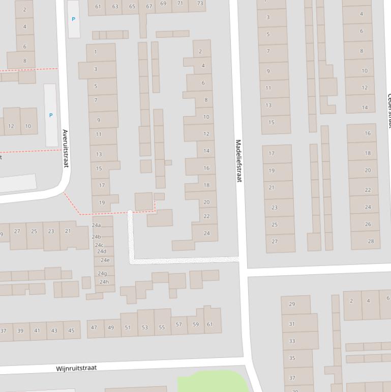 Kaart van de Madeliefstraat.