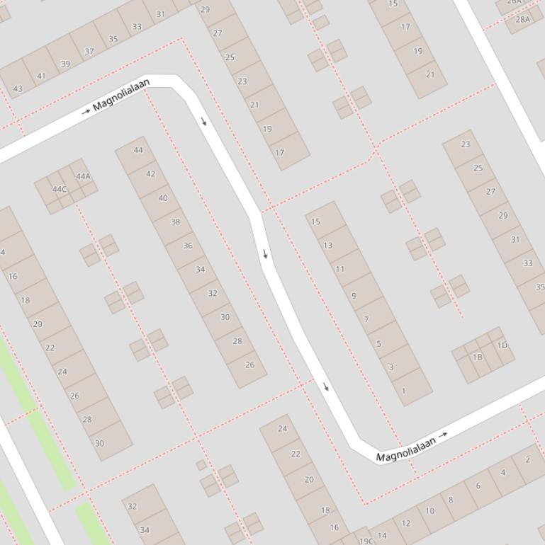 Kaart van de Magnolialaan.