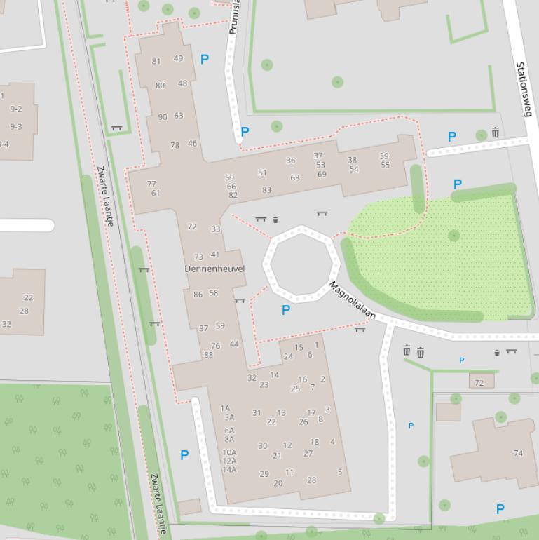 Kaart van de Magnolialaan.