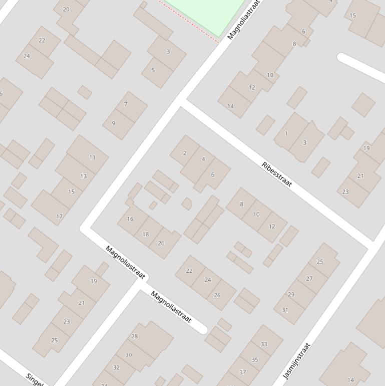 Kaart van de Magnoliastraat.