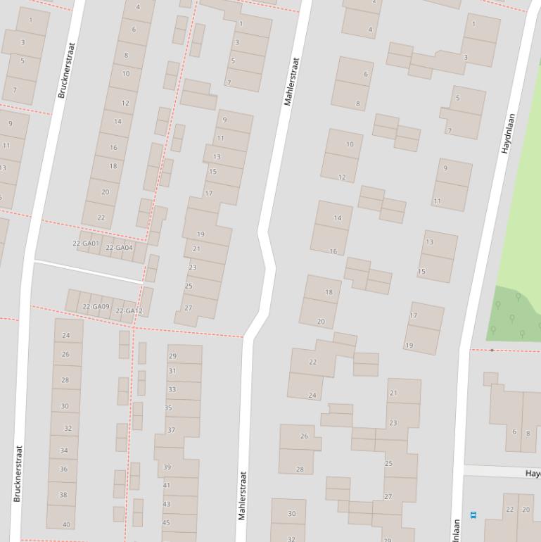 Kaart van de Mahlerstraat.