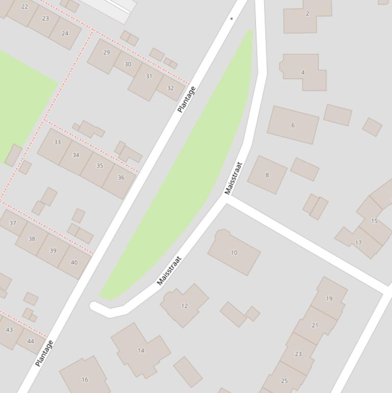 Kaart van de Maisstraat.