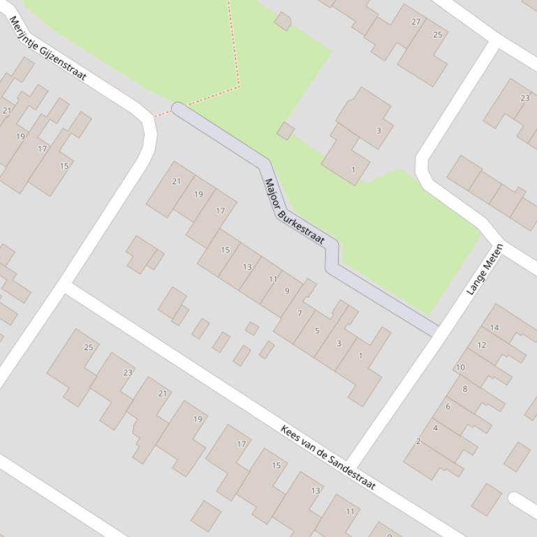 Kaart van de Majoor Burkestraat.