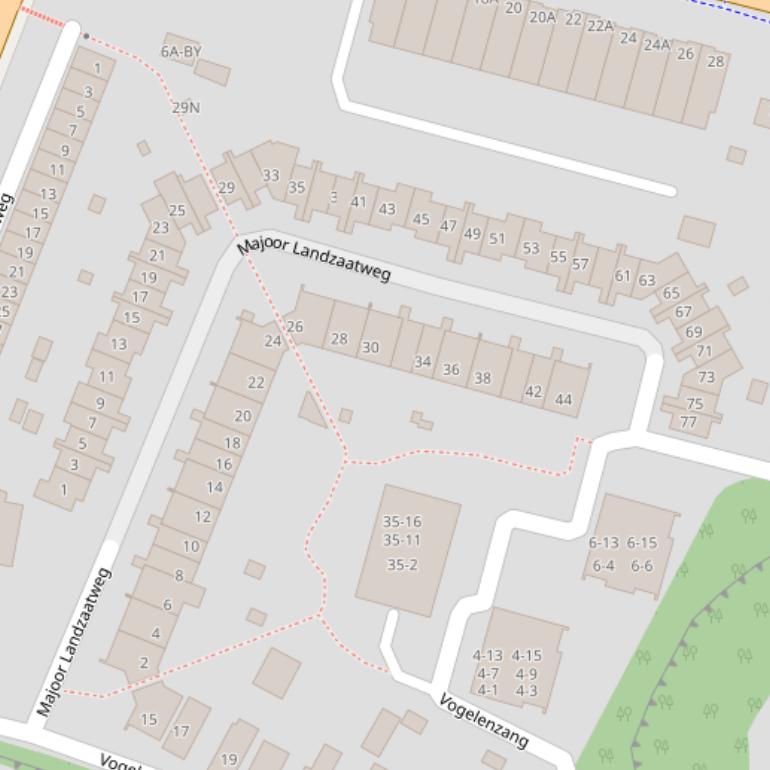 Kaart van de Majoor Landzaatweg.