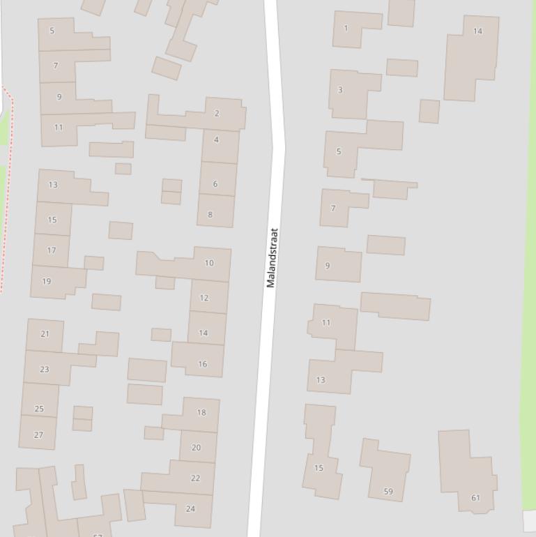 Kaart van de Malandstraat.