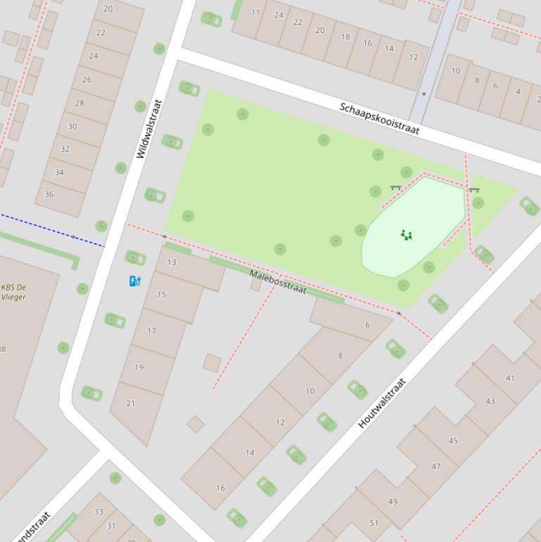 Kaart van de Malebosstraat.