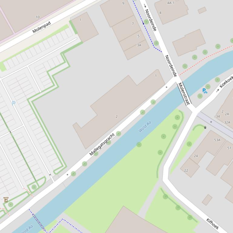 Kaart van de Mallegatsgracht.