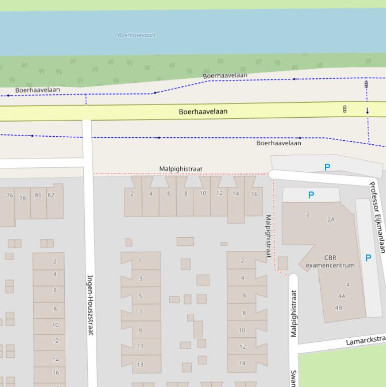 Kaart van de Malpighistraat.