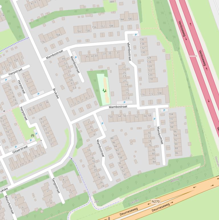 Kaart van de Mambostraat.