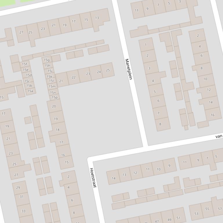 Kaart van het Manetplein.