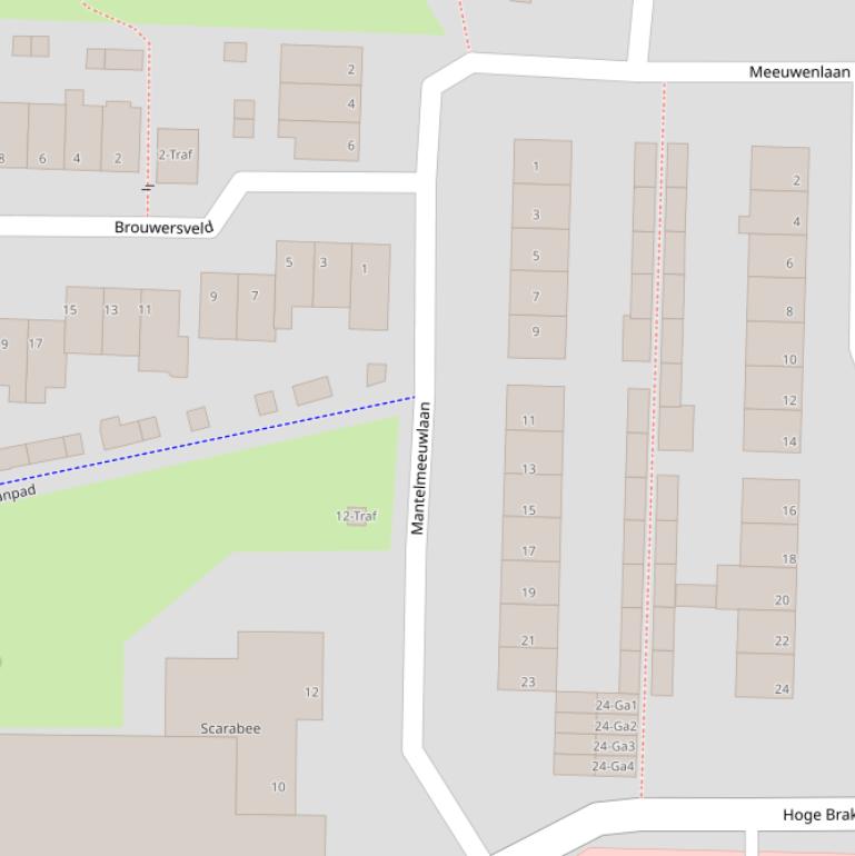 Kaart van de Mantelmeeuwlaan.