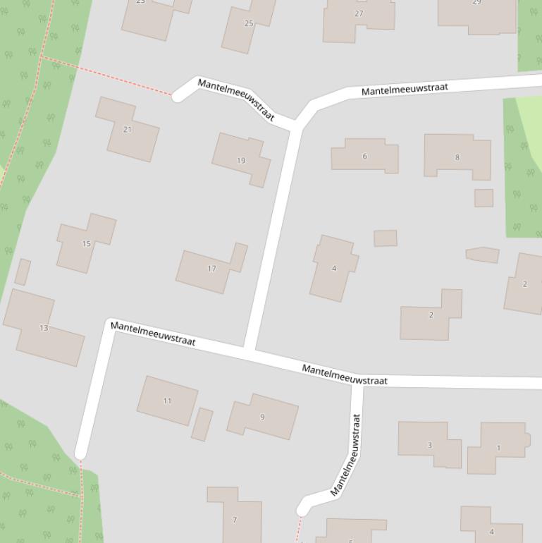 Kaart van de Mantelmeeuwstraat.