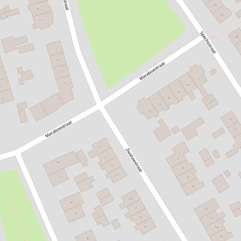 Kaart van de Maraboestraat.