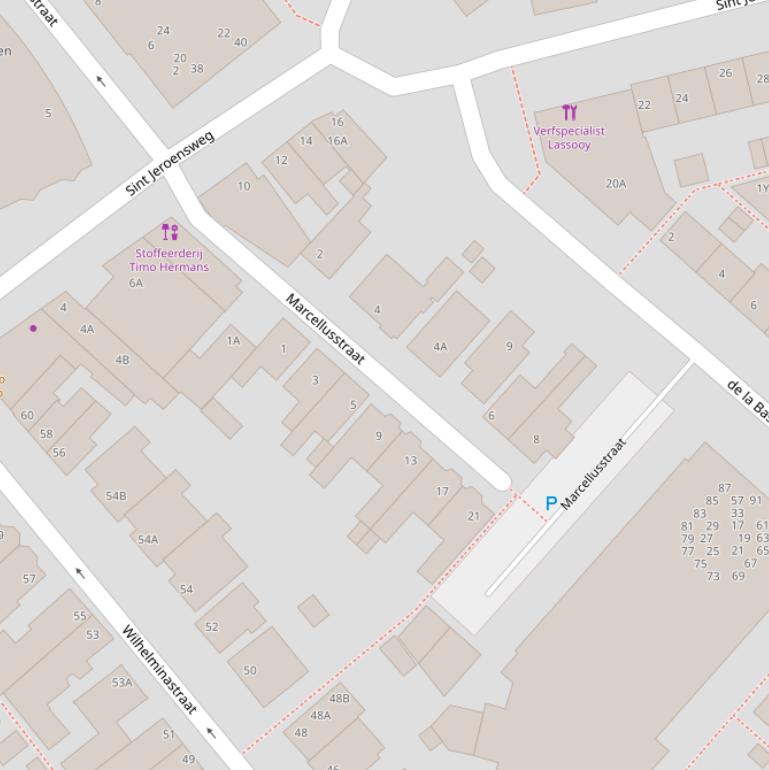 Kaart van de Marcellusstraat.