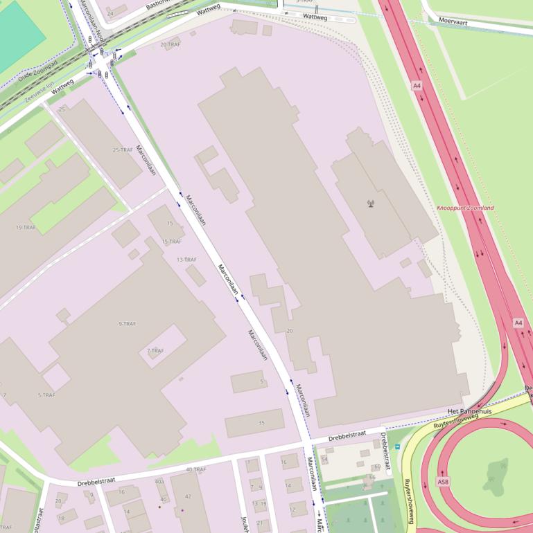 Kaart van de Marconilaan.