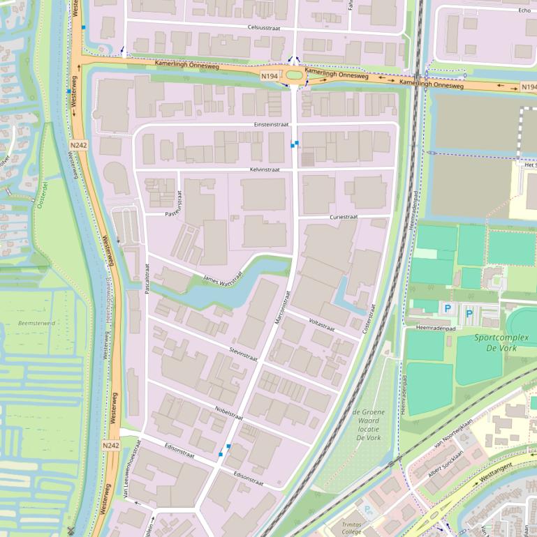 Kaart van de Marconistraat.