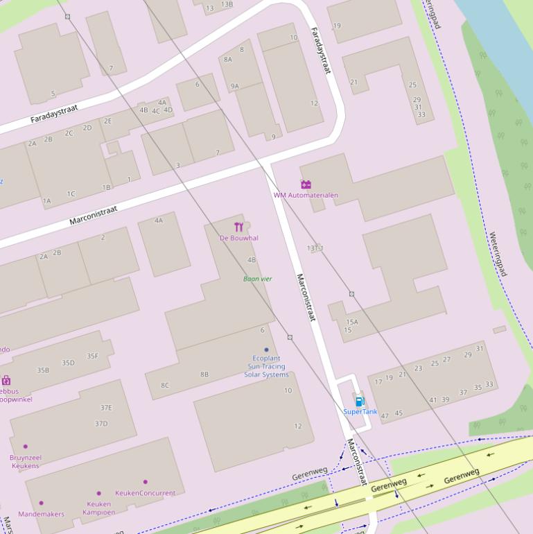 Kaart van de Marconistraat.