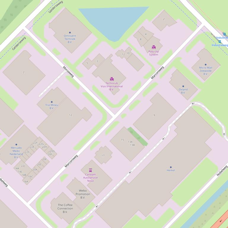 Kaart van de Marconiweg.