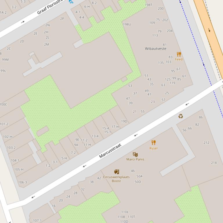 Kaart van de Marcusstraat.