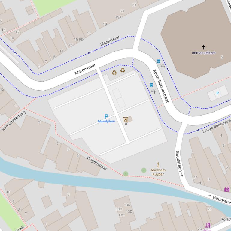 Kaart van het Marelplein.