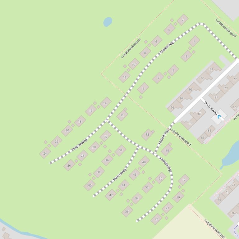 Kaart van de Marenweg.