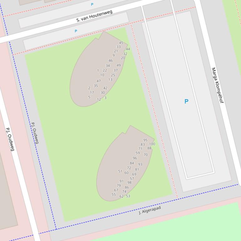 Kaart van de Marga Klompéhof.