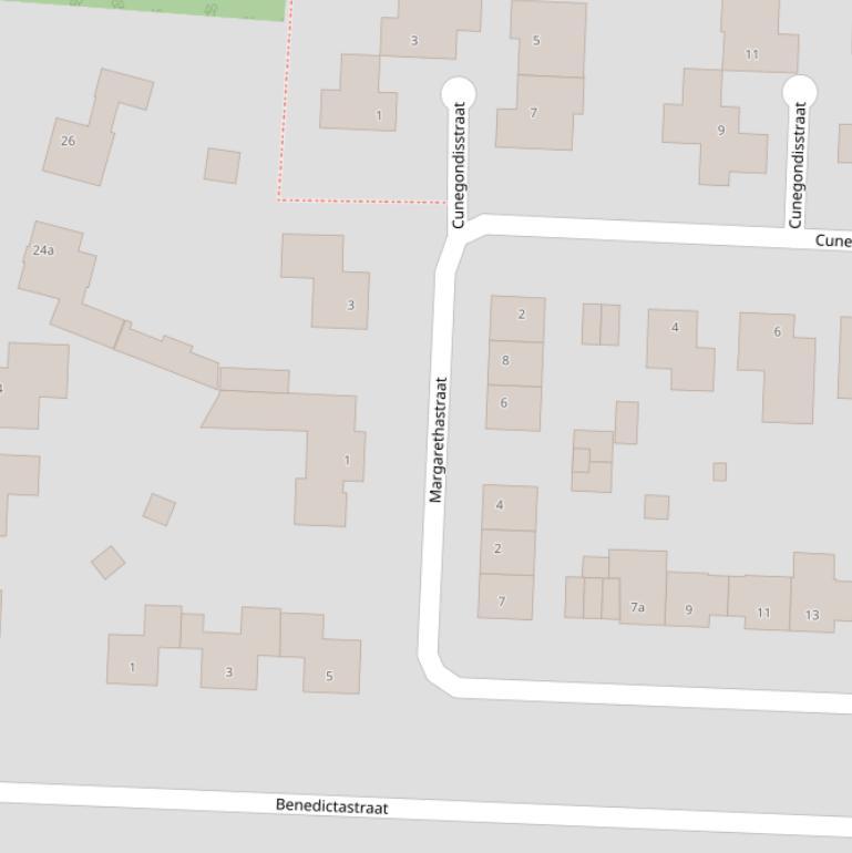 Kaart van de Margarethastraat.