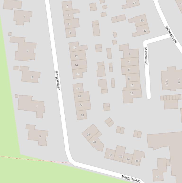 Kaart van de Margrietlaan.