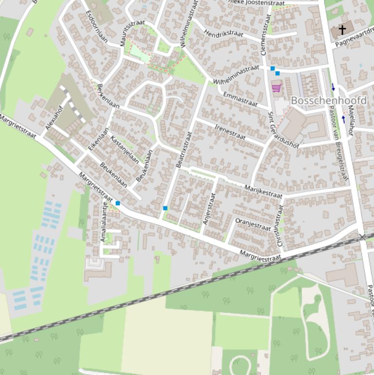 Kaart van de Margrietstraat.