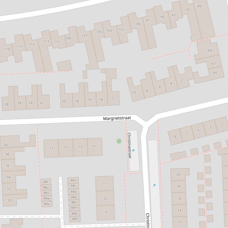 Kaart van de Margrietstraat.